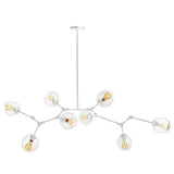 Adjustable White Globe Chandelier