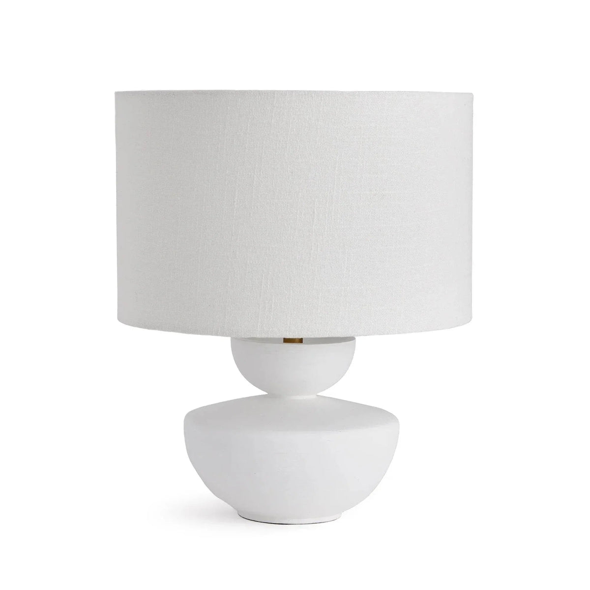 Compact White Mango Wood Table Lamp - 13 in